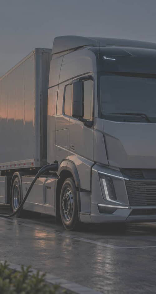 E-LKW an Ladestation