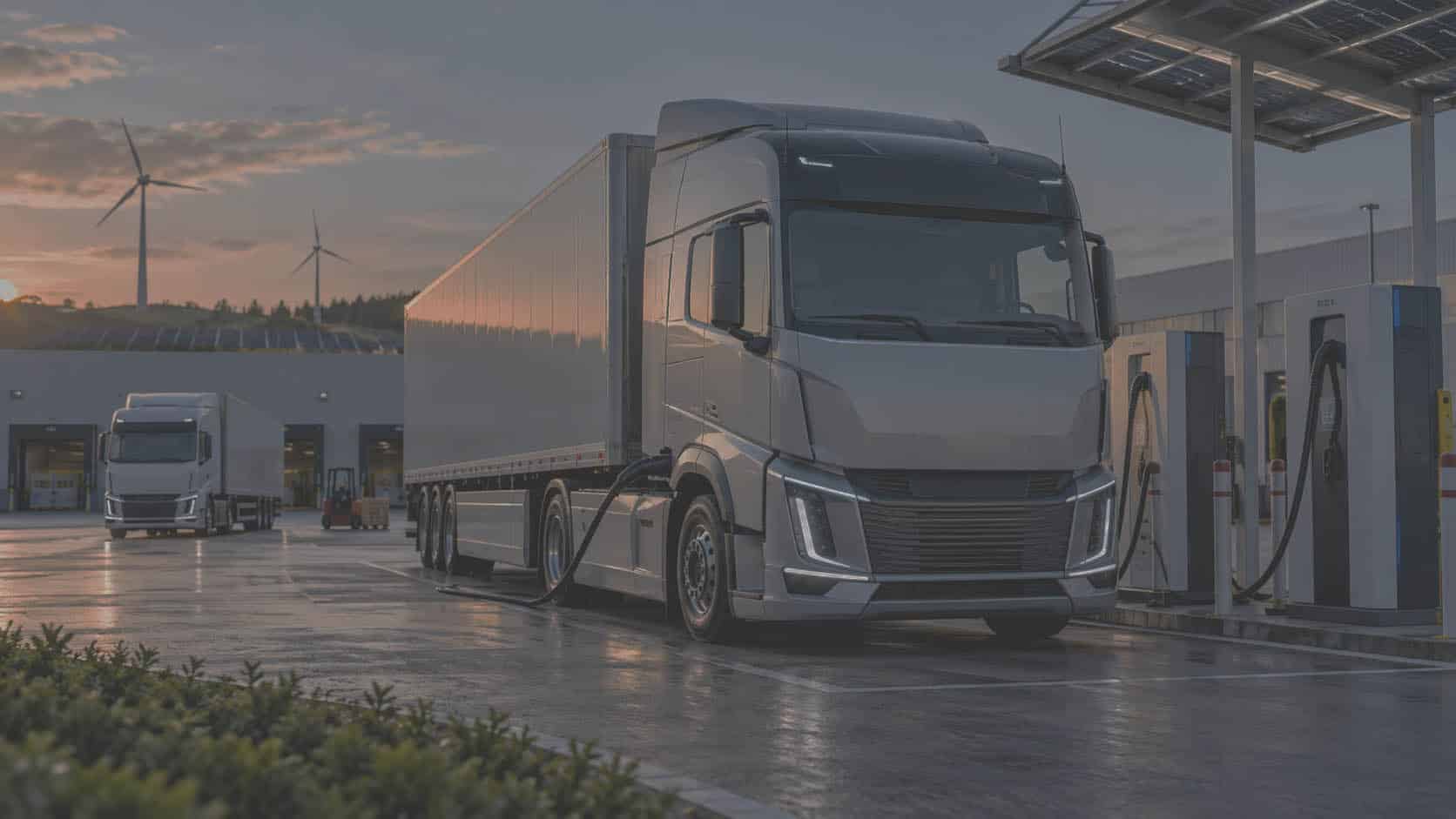E-LKW an Ladestation
