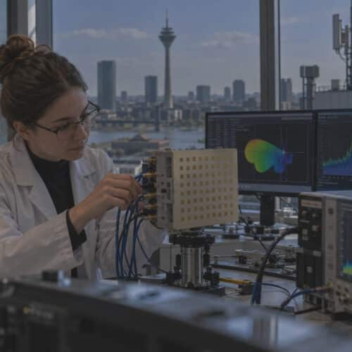 Ingenieurin am Antennenprüfstand