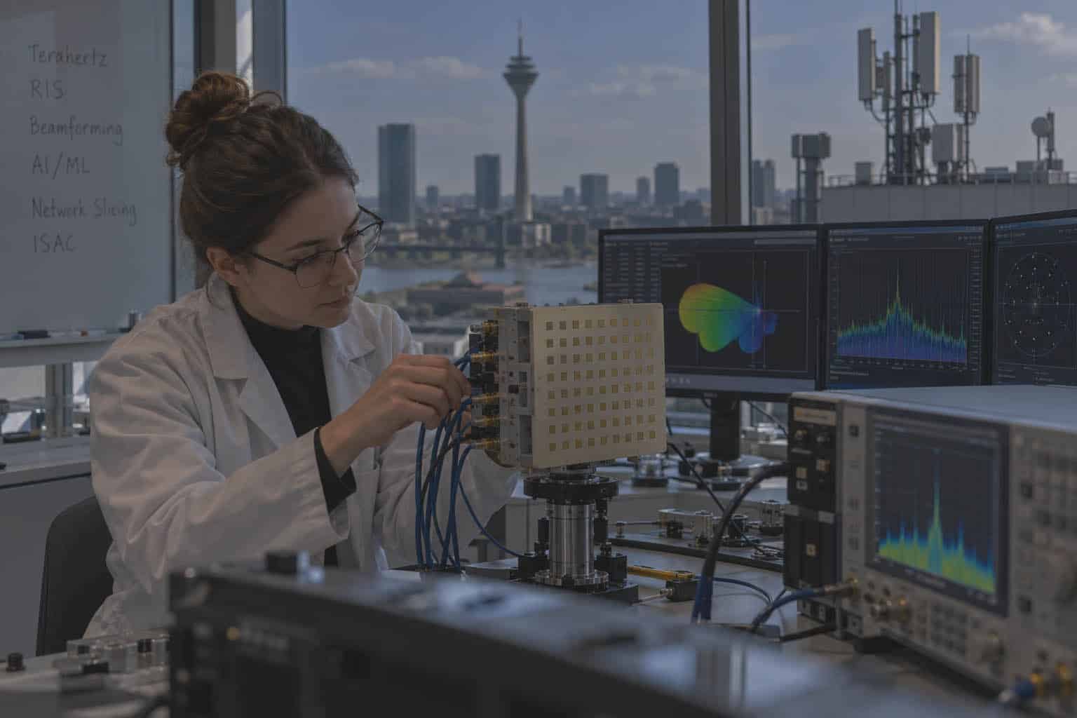Ingenieurin am Antennenprüfstand