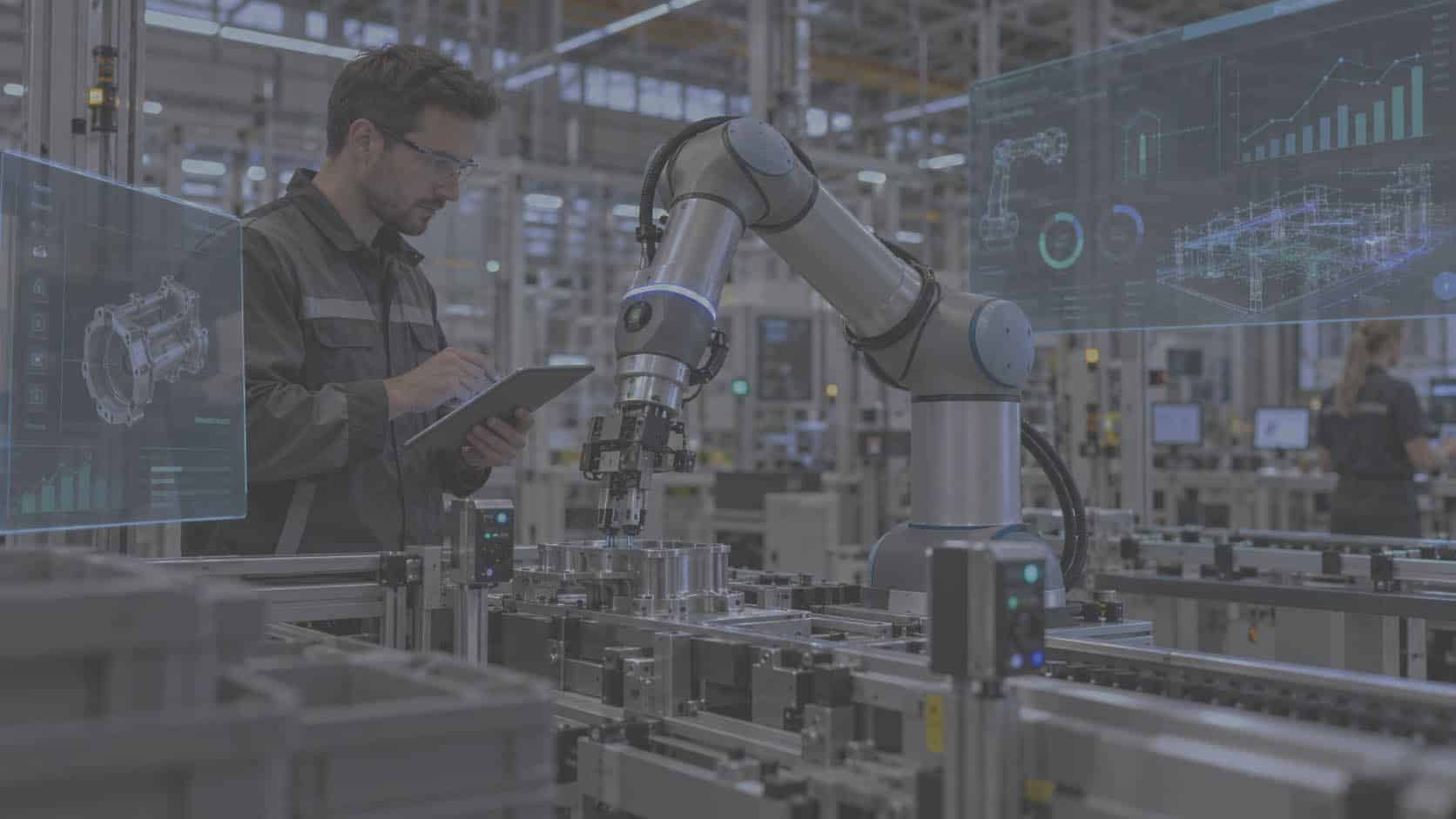 Roboter in Fabrikhalle